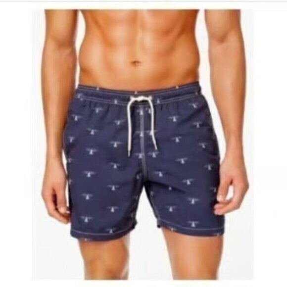 Barbour Mens XXL Beacon Slim-Fit Graphic Nautical Lighthouse Print Swim Trunks - Picture 1 of 7